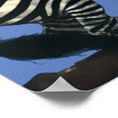  art deco vrouw die op een Zebra rust Poster (Hoek)