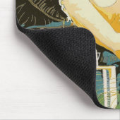  art deco-vrouw die zich richt op de bank, Chompre Muismat (Hoek)