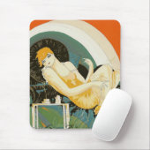 art deco-vrouw die zich richt op de bank, Chompre Muismat (Met muis)