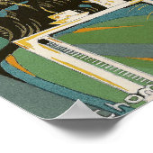  art deco-vrouw die zich richt op de bank, Chompre Poster (Hoek)