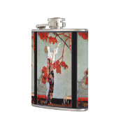 Art Deco Vrouw en de papegaai Heupfles (Links)