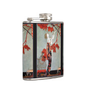 Art Deco Vrouw en de papegaai Heupfles (Rechts)