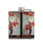 Art Deco Vrouw en de papegaai Heupfles (Achterkant)