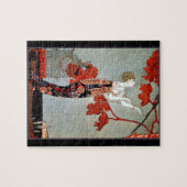 Art Deco Vrouw en de papegaai Legpuzzel (Horizontaal)