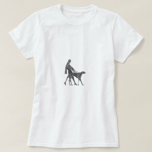 Art Deco Vrouw en Dog T-shirt