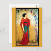 Art Deco Vrouw en Druiven Briefkaart (Voorkant / Achterkant)