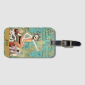 Art Deco Vrouw gepersonaliseerd Bagagelabel (Voorkant (horizontaal))