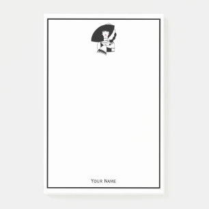 Art Deco vrouw in grote hoed handschoenen RL Post-it® Notes