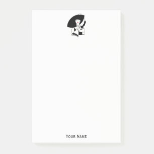 Art Deco vrouw in grote hoed handschoenen RL Post-it® Notes