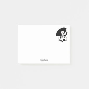Art Deco vrouw in grote hoed handschoenen RL Post-it® Notes