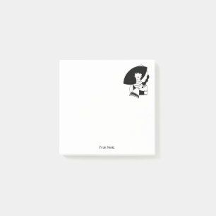 Art Deco vrouw in grote hoed handschoenen RL Post-it® Notes