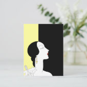 Art Deco-vrouw in profiel Briefkaart (Staand voorkant)