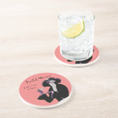 Art Deco vrouw in vintage stijl, Afternoon tea en  Zandsteen Onderzetter (Zijkant)