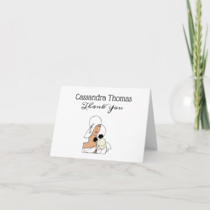  Art Deco-vrouw met bloemen die Pet C dragen Bedankkaart