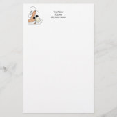  Art Deco-vrouw met bloemen die Pet C dragen Briefpapier (Voorkant)