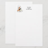  Art Deco-vrouw met bloemen die Pet C dragen Briefpapier (Voorkant / Achterkant)