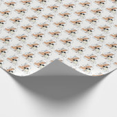  Art Deco-vrouw met bloemen die Pet C dragen Cadeaupapier (Hoek)