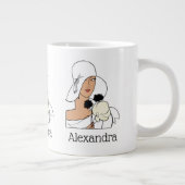  Art Deco-vrouw met bloemen die Pet C dragen Grote Koffiekop (Rechts)