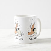 Art Deco-vrouw met bloemen die Pet C dragen Koffiemok (Voorkant rechts)