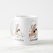  Art Deco-vrouw met bloemen die Pet C dragen Koffiemok (Voorkant links)