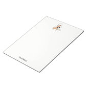  Art Deco-vrouw met bloemen die Pet C dragen Notitieblok (Schuin)