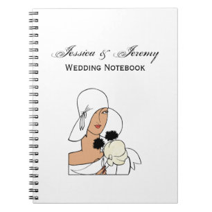  Art Deco-vrouw met bloemen die Pet C dragen Notitieboek