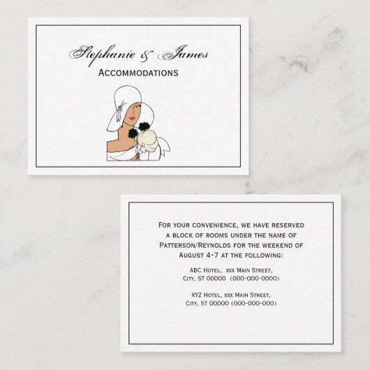  Art Deco-vrouw met bloemen die Pet C dragen Visitekaartje (Voorkant / Achterkant)