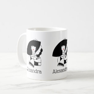 Art Deco vrouw met grote hoed handschoenen RL Koffiemok