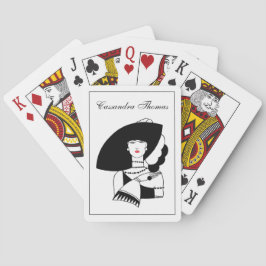 Art Deco vrouw met grote hoed handschoenen RL Pokerkaarten