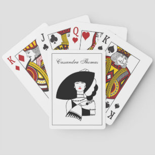 Art Deco vrouw met grote hoed handschoenen RL Pokerkaarten