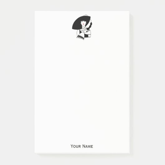 Art Deco Vrouw Met Grote Hoed Handschoenen RL Post-it® Notes (Voorkant)