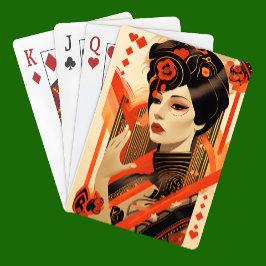 Art Deco Vrouw Pokerkaarten