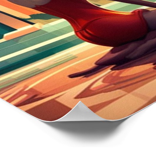 Art Deco Vrouw poster (Hoek)