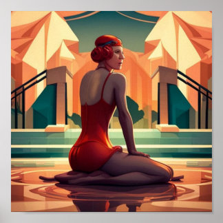 Art Deco Vrouw poster