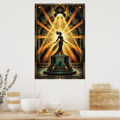 Art Deco-vrouw regisseur Vintage-bioscoopkunst Poster (Keuken)