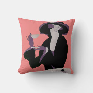Art Deco vrouw uit grootmoeders tijd, Afternoon Te Kussen