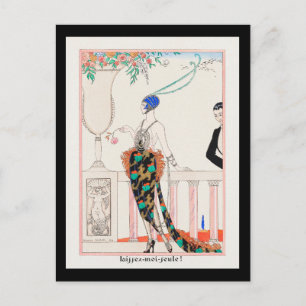 Art deco vrouw vintage illustratie george barbier briefkaart