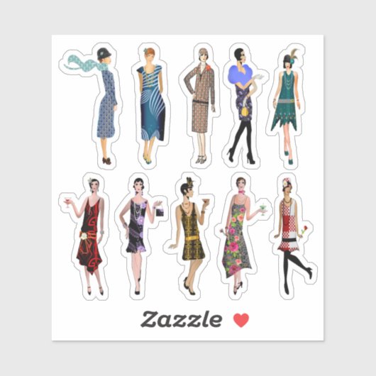 Art Deco Vrouwen Hoge Mode Sticker (Vel)