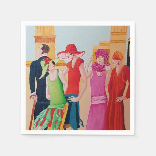 Art Deco Vrouwen  Servet (Voorkant)