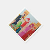 Art Deco Vrouwen  Servet (Hoek)