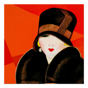 Art deco vrouwenportret perfect poster