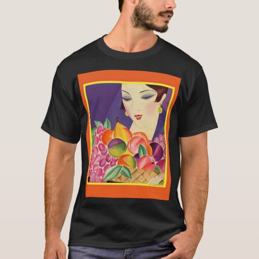 Art deco vrouwenportret t-shirt (Voorkant)