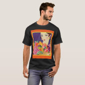 Art deco vrouwenportret t-shirt (Voorkant volledig)