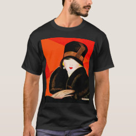 Art deco vrouwenportret t-shirt