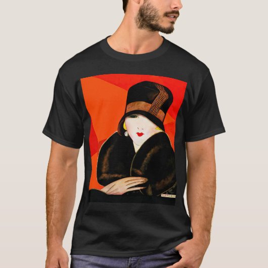 Art deco vrouwenportret t-shirt (Voorkant)