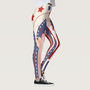 Art Deco VS-vlaglegging voor 4 juli Leggings