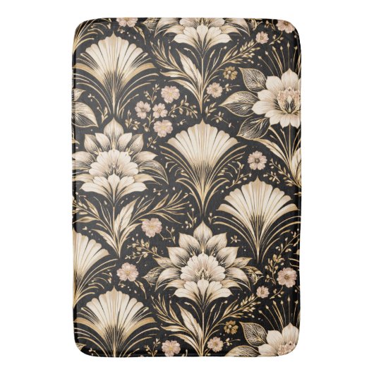Art Deco waaier stijl bloempatroon Badmat (Voorkant Verticaal)