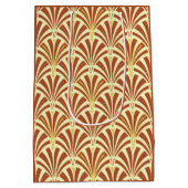 Art Deco waaierpatroon - koper op geel Medium Cadeauzakje (Achterkant)