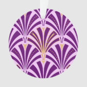 Art Deco waaierpatroon - paars en orchidee Ornament (voorkant)
