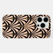 Art Deco waaierpatroon - perzik op zwart Case-Mate iPhone Case (Achterkant (horizontaal))